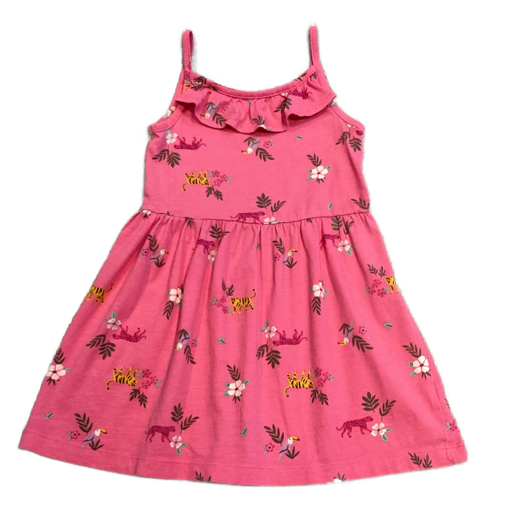 3T Girls Carter's Dark Pink Dress w/Jungle Cats