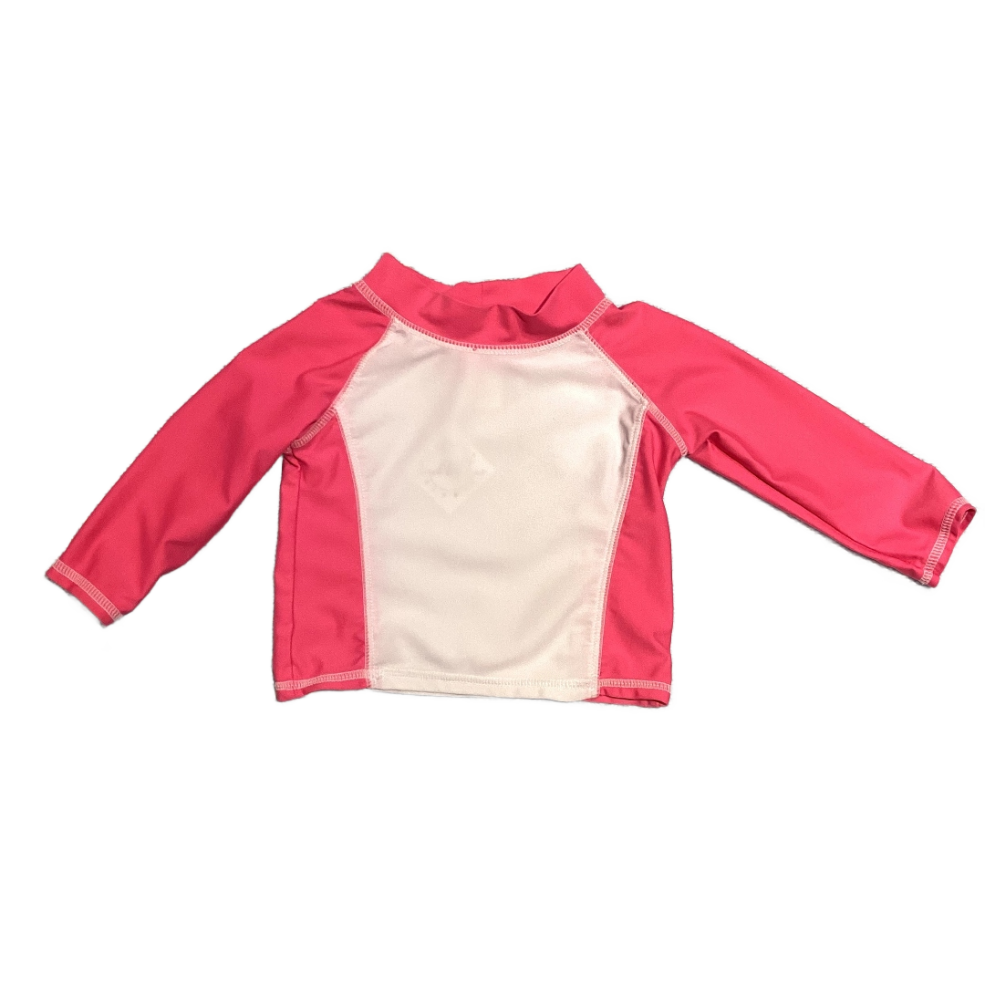 0-3 Girls White/Pink Long Sleeve Swim Shirt