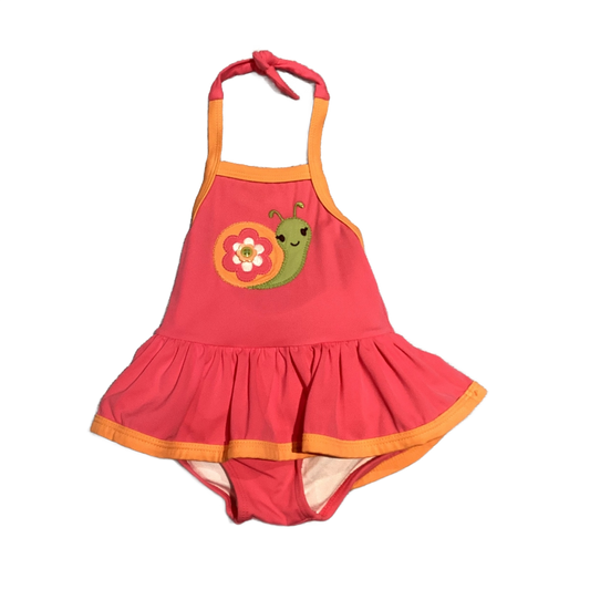 0-3 Girls Gymboree Pink/Orange One Piece w/Snail
