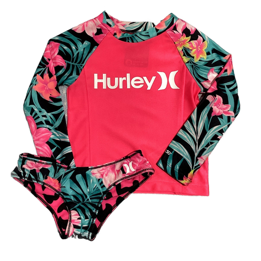 2T Girls Hurley Hot Pink Swimset