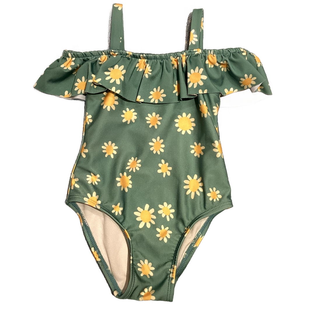 2T Girls Cat & Jack Moss Green One Piece w/Daisies