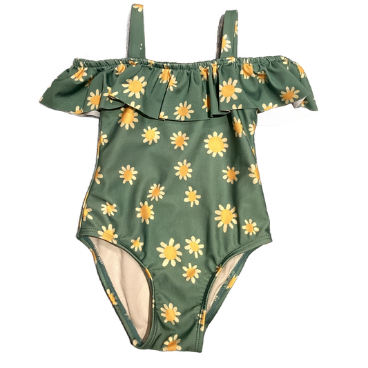 2T Girls Cat & Jack Moss Green One Piece w/Daisies