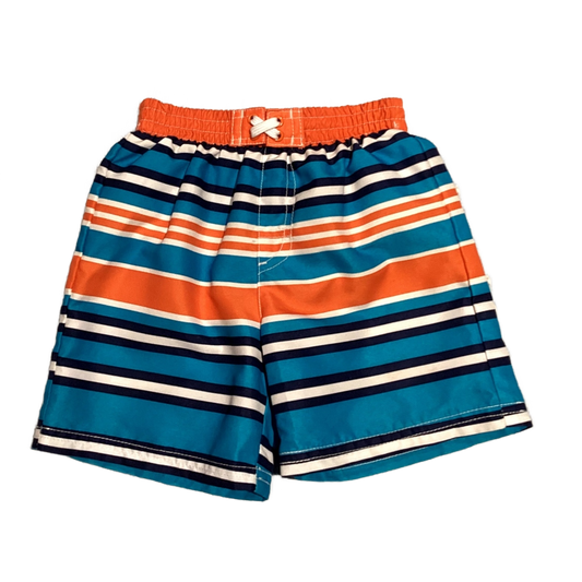 12-18 Boys Healthtex Blue Trunks w/Navy/Orange Stripes