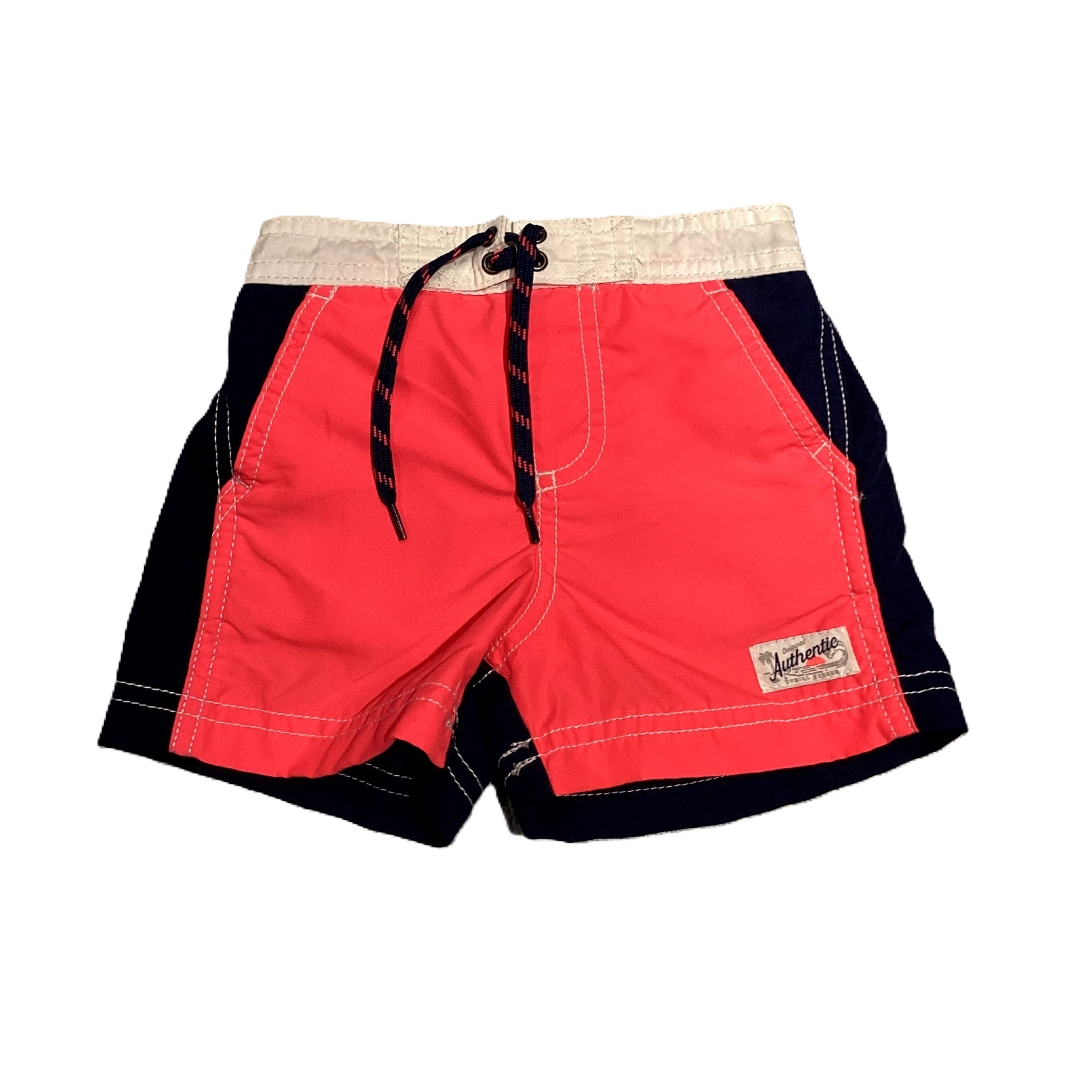 12-18 Boys Carter's Navy Blue/Hot Pink Swim Trunks