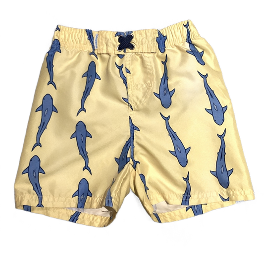 3T Boys Rugged Butts Pastel Yellow Shark Swim Trunks