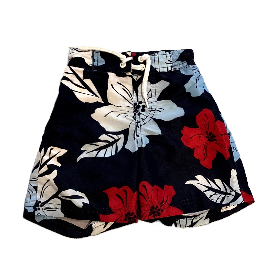 6-12 Boys Gymboree Navy Blue/Red/White Tropical Flower Patterned Trunks