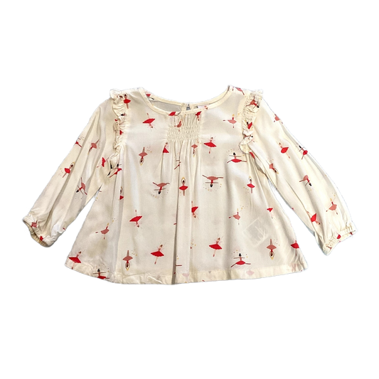 6-12 Girls Old Navy Ivory Blouse with Ballerinas