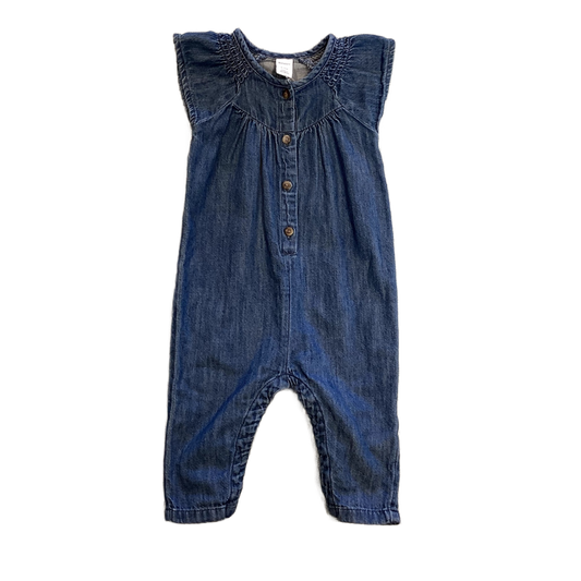 6-12 Girls Old Navy Denim Jumpsuit with Flared Sleeves