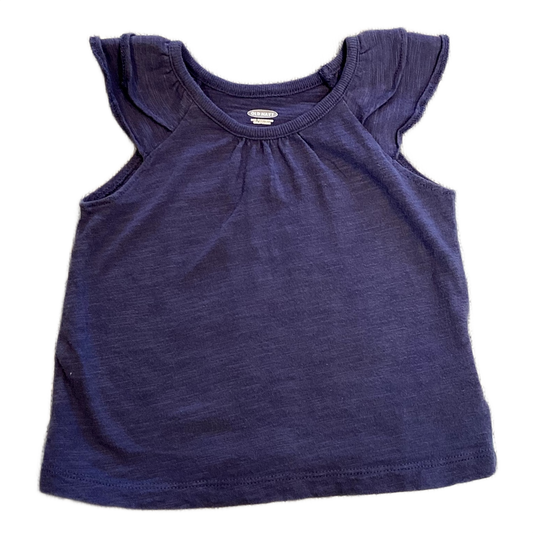 6-12 Girls Old Navy Steel Blue Top w/Ruffled Sleeves
