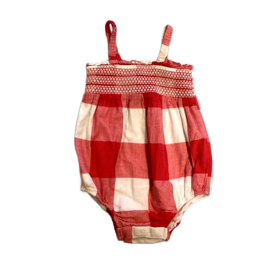 6-12 Girls Baby Gap Red and White GIngham Tank Top Bubble Onesie