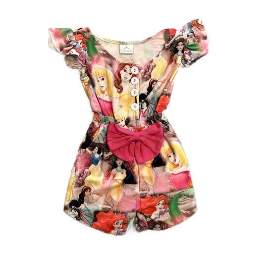 6-12 Girls Disney Princesses Romper w/Bow
