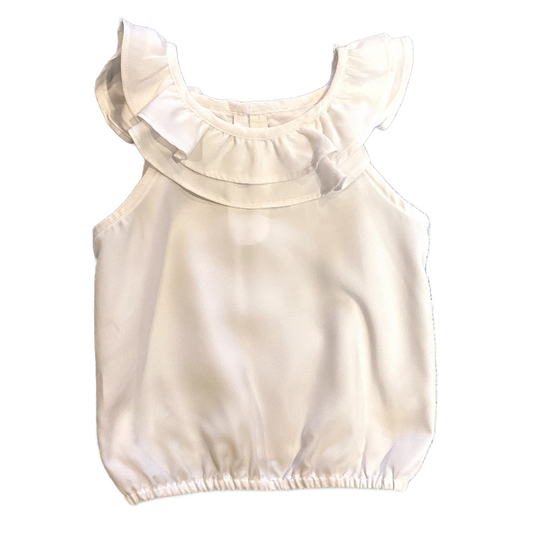 6-12 Girls Janie & Jack Ruffled White Top w/Stretchy Bottom