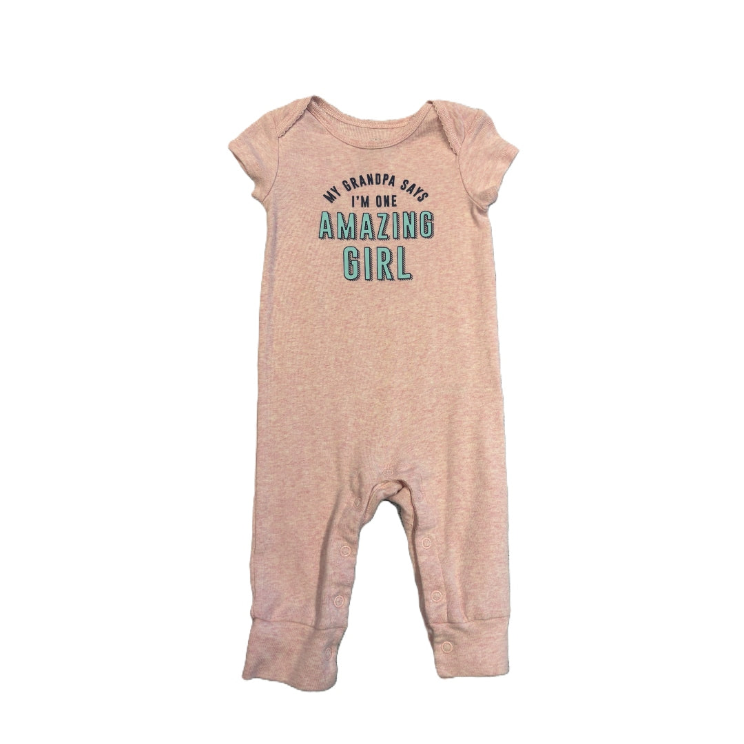 3-6 Girls Carter's Grandpa Pink Romper