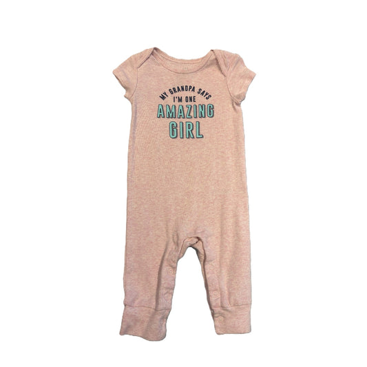 3-6 Girls Carter's Grandpa Pink Romper