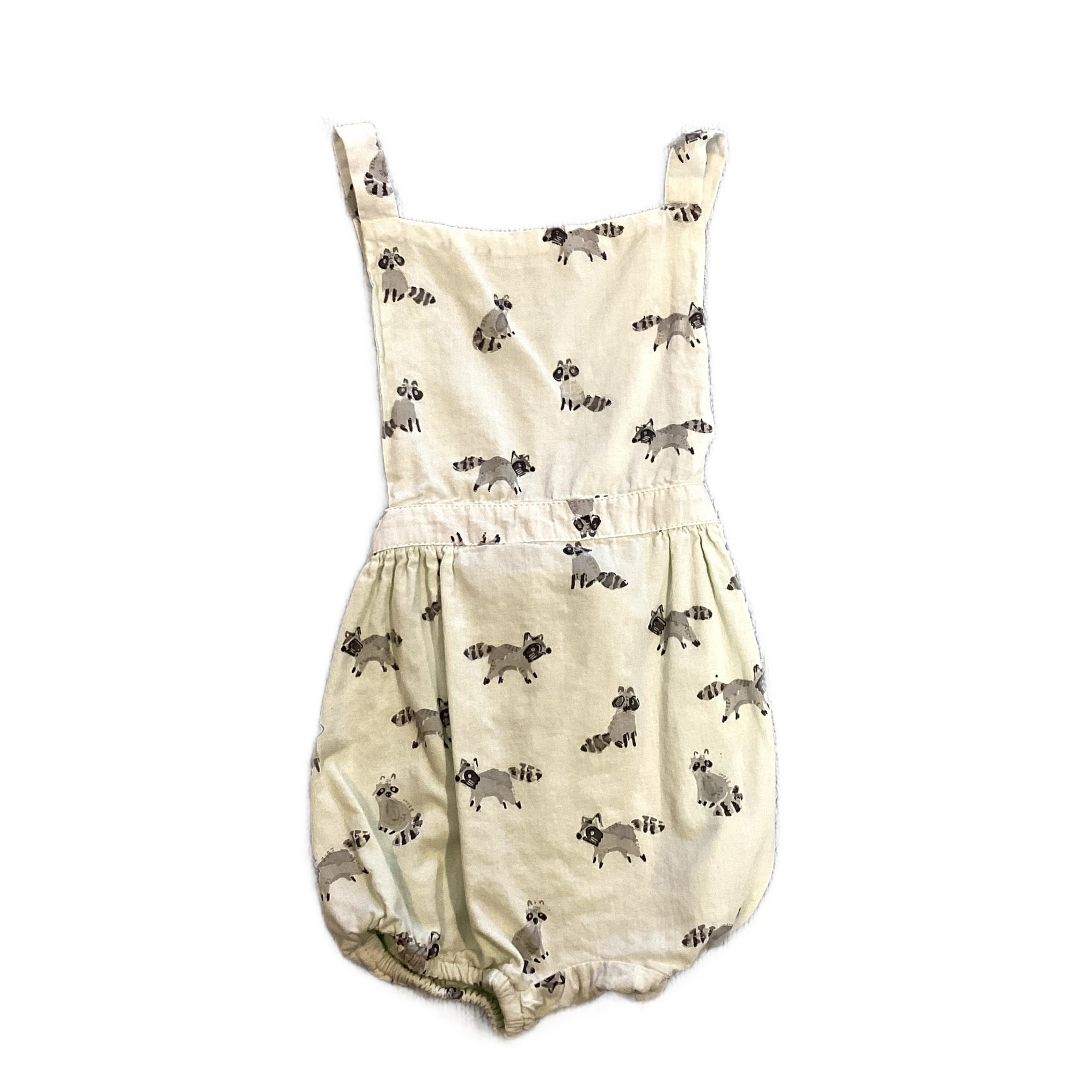 6-12 Girls Hallmark Baby Light Mint Green Raccoon Patterned Overalls