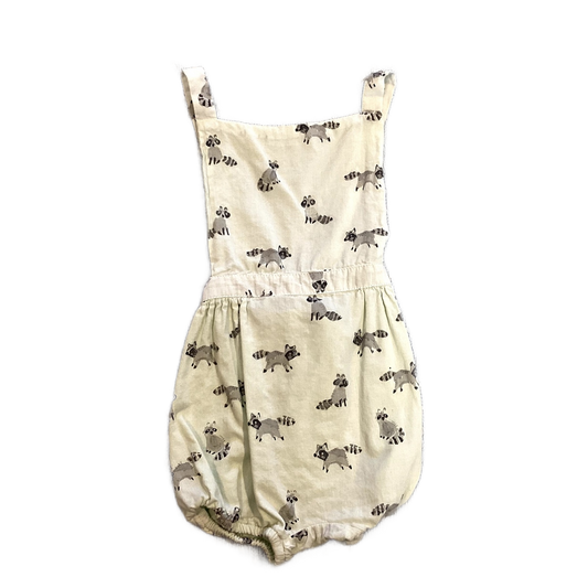 6-12 Girls Hallmark Baby Light Mint Green Raccoon Patterned Overalls