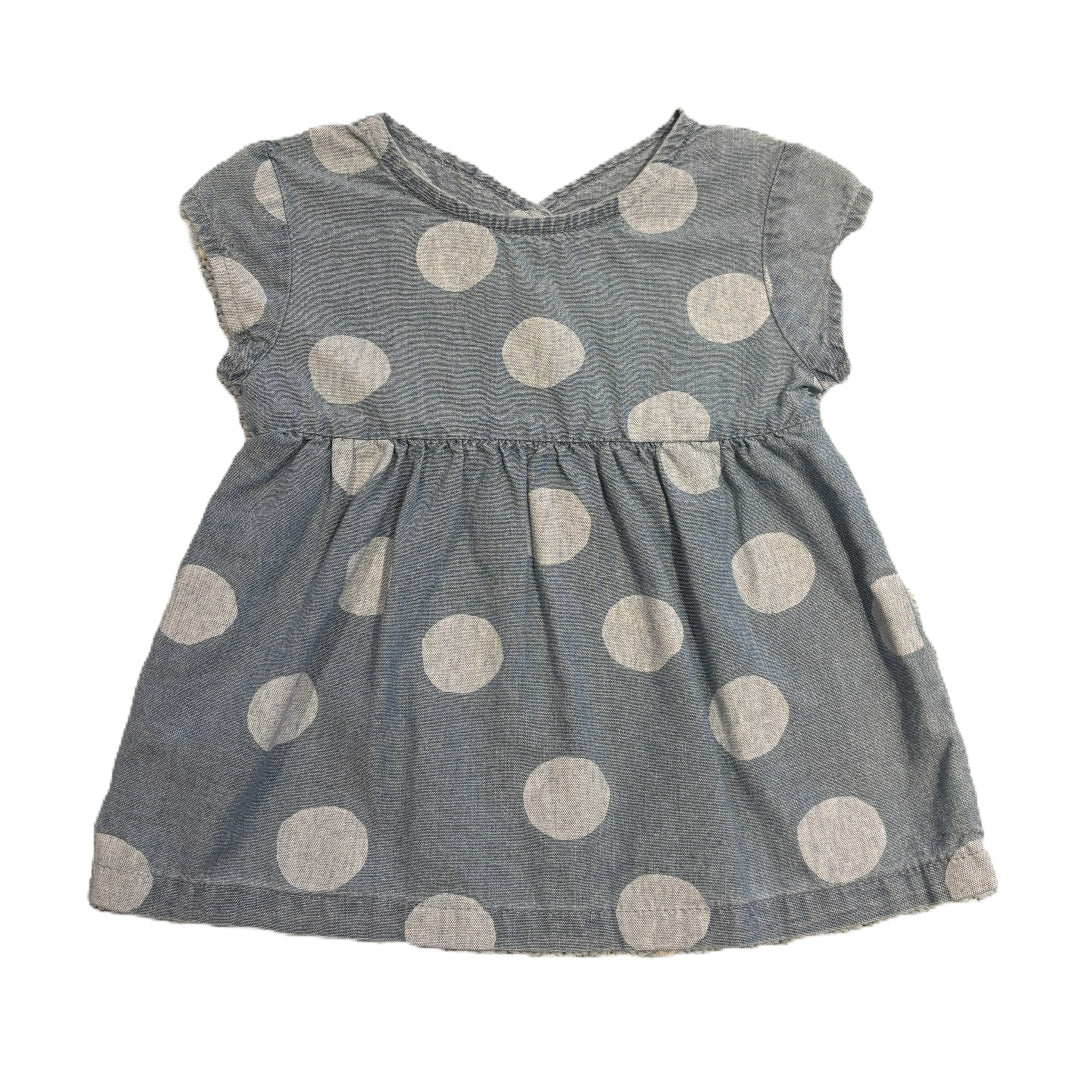 3-6 Girls Carter's Denim Distressed Polka Dot Top