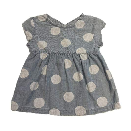 3-6 Girls Carter's Denim Distressed Polka Dot Top