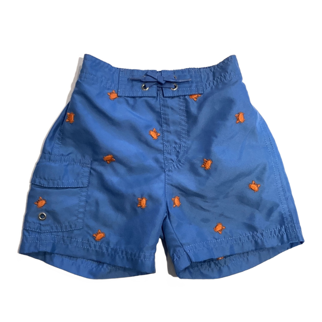6-12 Boys Gymboree Light Blue and Orange Crab Printed Swim Trunks