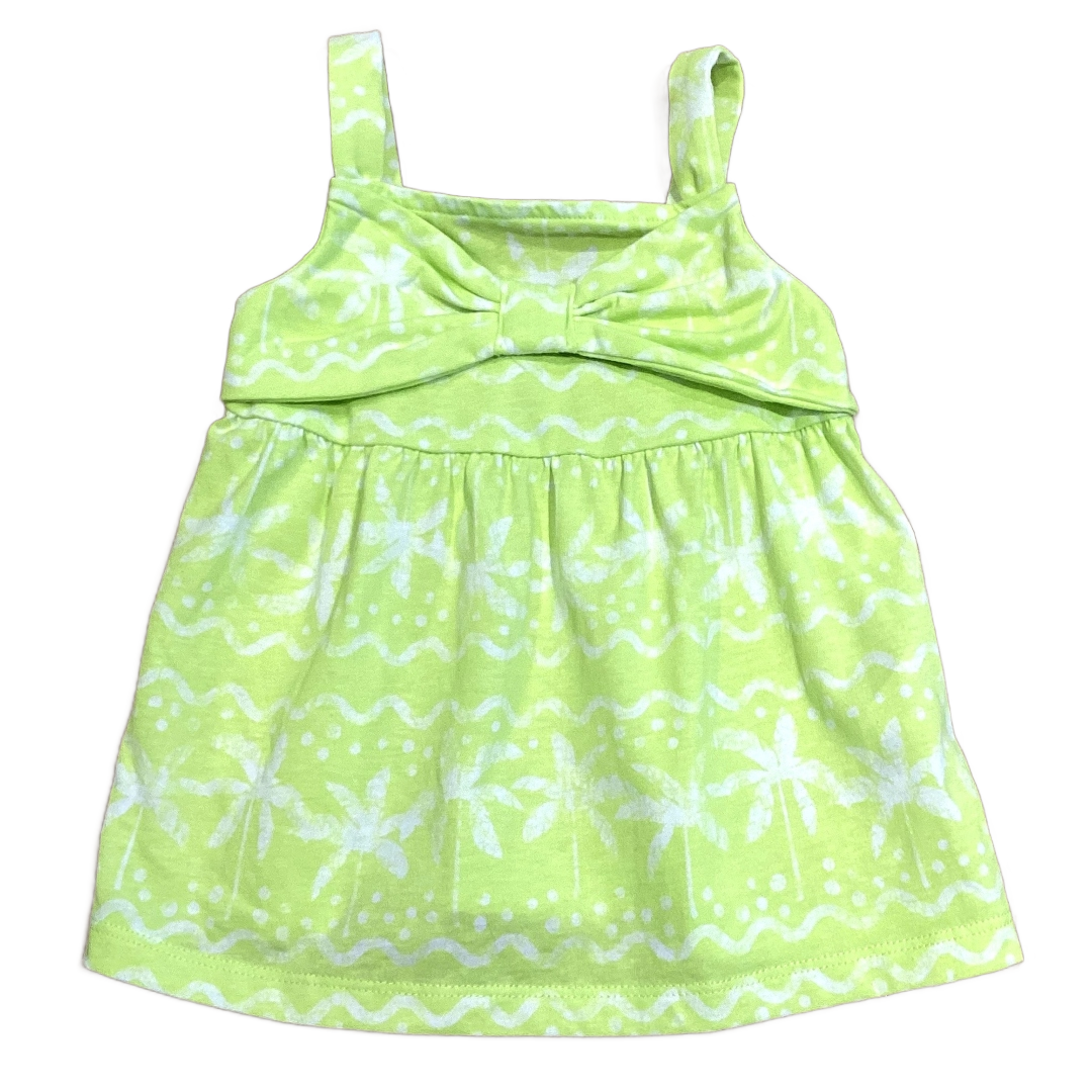 2T Girls Carter's Neon Green/White Tank Top w/Bandeau Front
