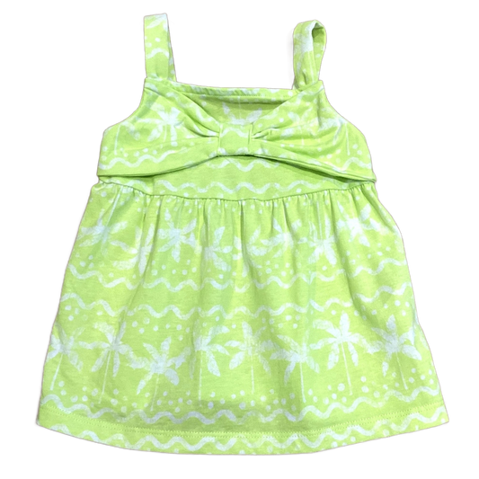 2T Girls Carter's Neon Green/White Tank Top w/Bandeau Front