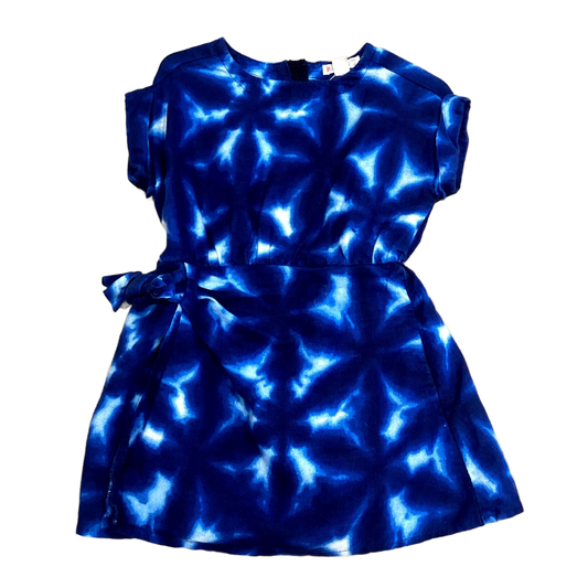 2T Girls Crewcuts Royal and Navy Tie Dye Wrap Dress