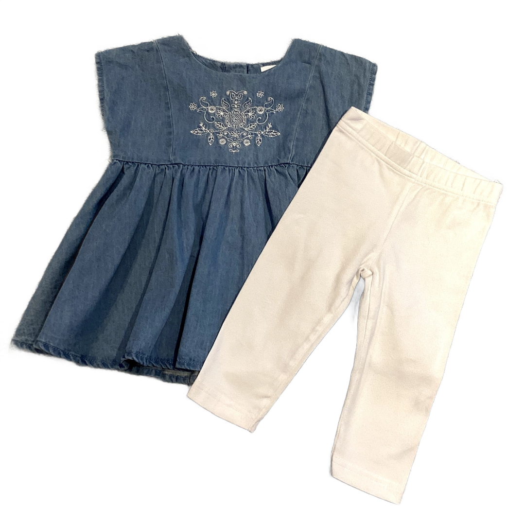 2T Girls Artisan Chambray Blouse w/Embroidered Chest, Carter's Capris