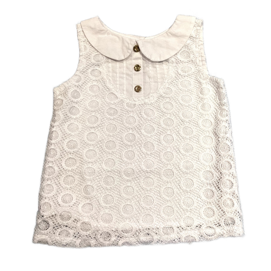 2T Girls Genuine Kids White Collared Shirt w/Mandala Overlay