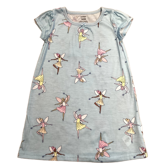2T Girls Carter's Light Blue w/Fairies Nightgown