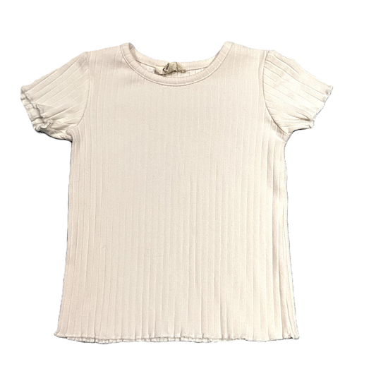 2T Girls Jessica Simpson Off White Ribbed Shirt