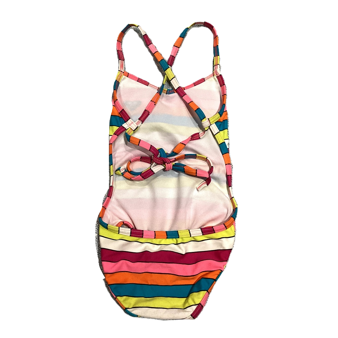 2T Girls Roxy Striped Open Back Swimsuit