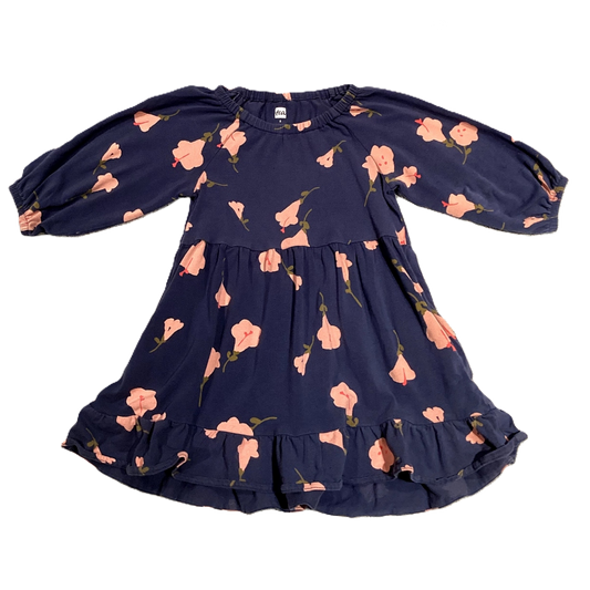 2T Girls Tea Dusty Blue Floral Dress