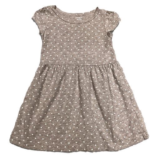 3T Girls Carter's Gray w/White Hearts Dress