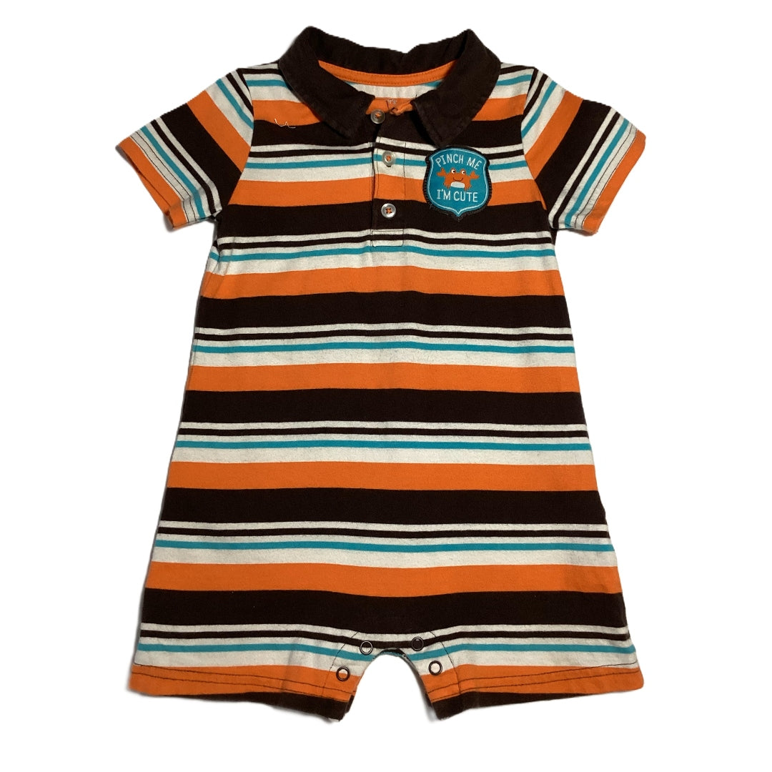 18-24 Boys Carter's Brown/Orange/Blue Romper