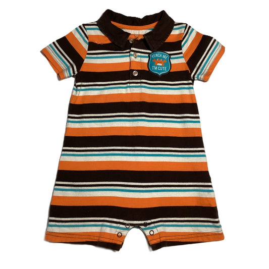 18-24 Boys Carter's Brown/Orange/Blue Romper