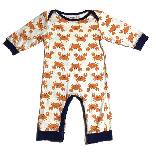 3-6  Boys Gerber White One Piece w/Crabs