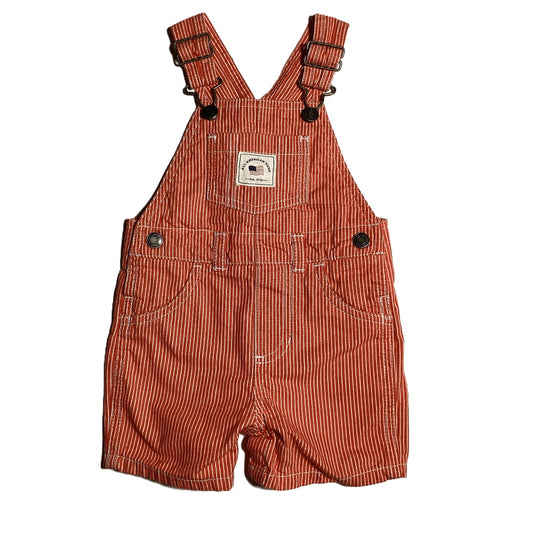 3-6  Boys Carter's Red/White Striped Overall Shorts
