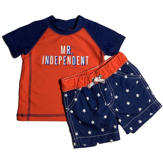 3-6  Boys Carter's Red/White and Blue Mr Independent Swim Set