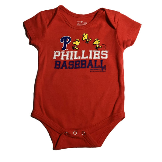 3-6  Boys Genuine Merchandise Red Peanuts Phillies Onesie