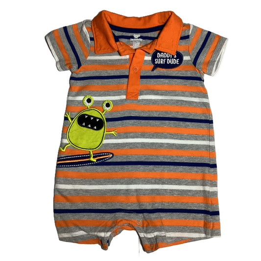 3-6  Boys Koala Kids Gray/Orange/Royal Romper