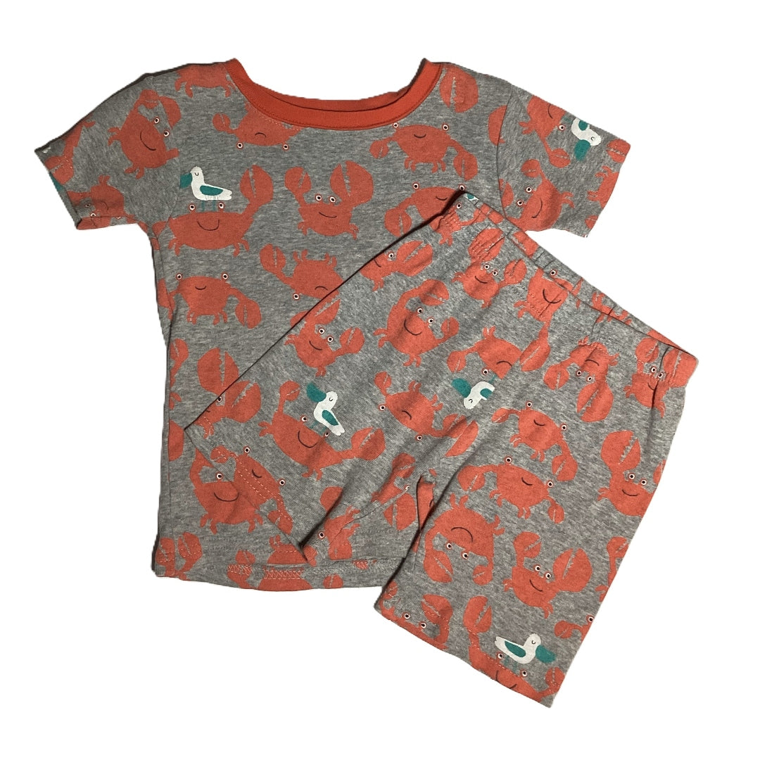 3T Boys Carter's Gray/Salmon Crab 2 Piece Pajamas