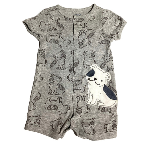 0-3 Boys Child of Mine Gray Romper w/Bulldogs