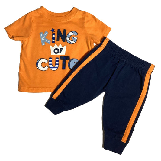0-3 Boys Garanimals Orange King of Cute Matched Set