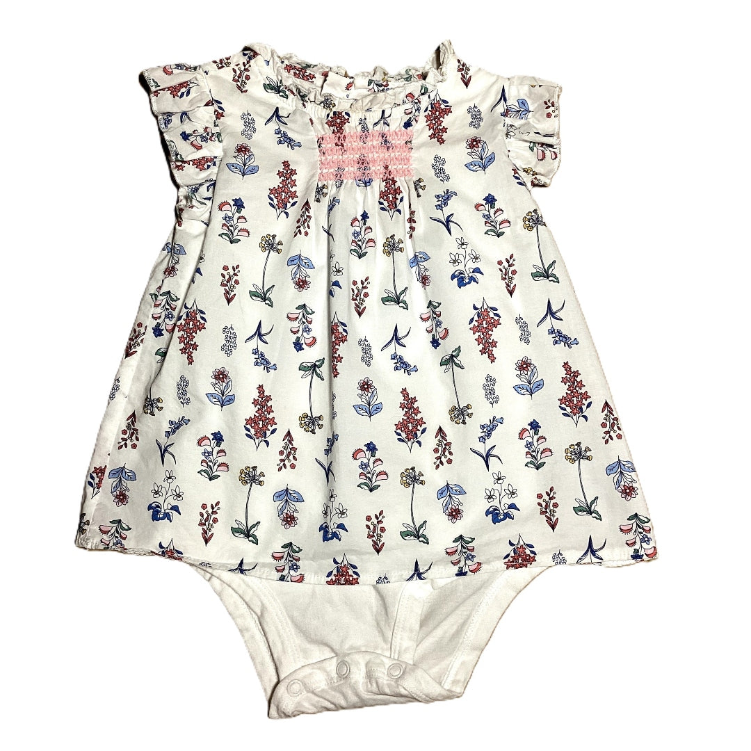 12-18 Girls Just One You White Floral Dress w/Built in Onesie
