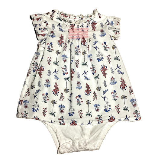 12-18 Girls Just One You White Floral Dress w/Built in Onesie