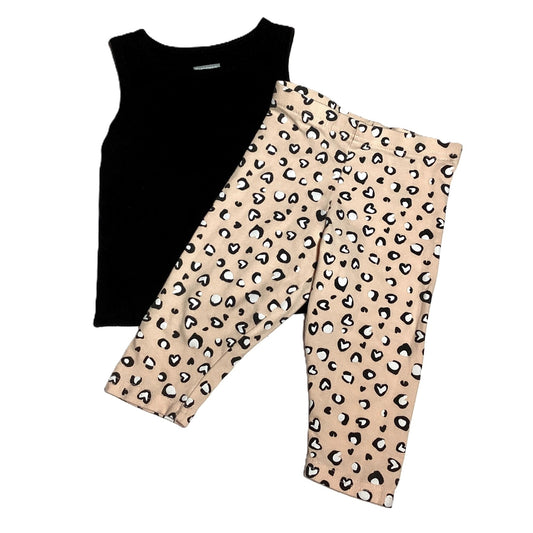 12-18 Girls Garanimals Black Tank Top, Primark Pink/Black Animal Print Capris