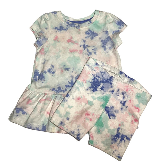 12-18 Girls Cat & Jack White/Pastel Tie Dye Set