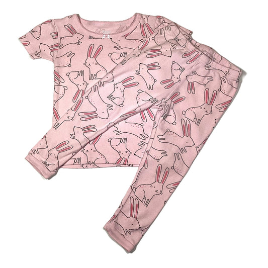 12-18 Girls Just One You Pink 2 Piece Pajamas w/Bunnies