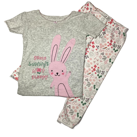 12-18 Girls Just One You Oatmeal Gray 2 Piece Somebunny's Not Sleepy Pajamas