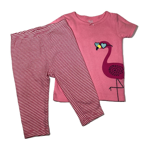 12-18 Girls Just One You Pink 2 Piece Pajamas w/Flamingo